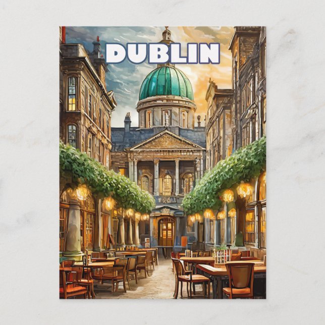 Carte Postale Dublin, cité aux mille nuances de vert (Devant)