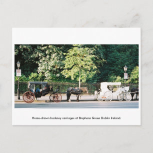 Carte Postale Dublin Irlande, Stephens Green Horse carrioles