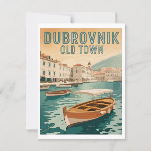 Carte Postale Dubrovnik Vieille Ville Affiche Vintage – Rétro Fr