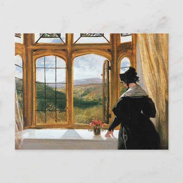 Carte Postale Duchesse d'Abercorn regardant par une fenêtre (Devant)