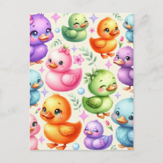Carte Postale Ducklings du Colorful