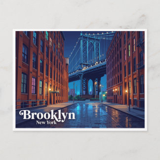Carte Postale DUMBO la nuit Brooklyn New York