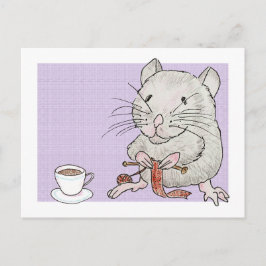 Carte postale d'un hamster gris tricot d'une échar