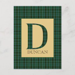 Carte Postale Duncan Tartan Monogramme D