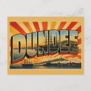 Carte Postale Dundee Écosse Art de Voyage Rétro