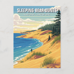 Carte Postale Dunes de l'ours dormant Michigan Travel