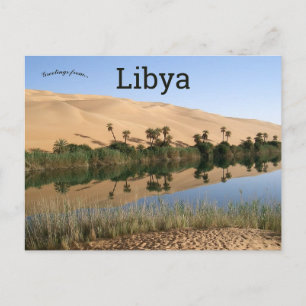 Carte Postale Dunes de sable et oasis à Wadi al Hayaa Libya