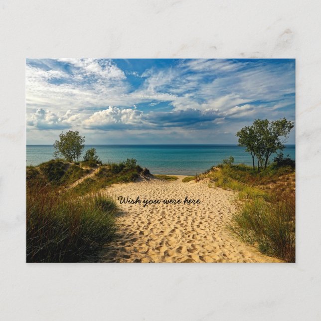 Carte Postale Dunes Indiana, Lac Michigan. J'aimerais que vous s (Devant)