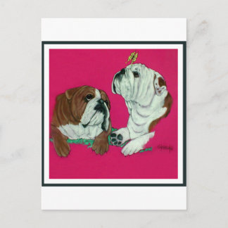 Carte Postale Duo de Bulldog anglais