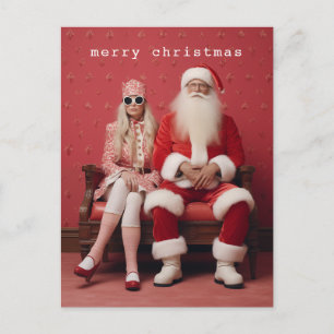 Carte Postale Duo de Noël fantasque : Père Noël et Mme Claus