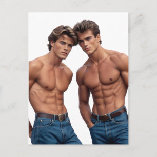 Carte Postale Duo de pouvoir des années 90 : esthétique iconique