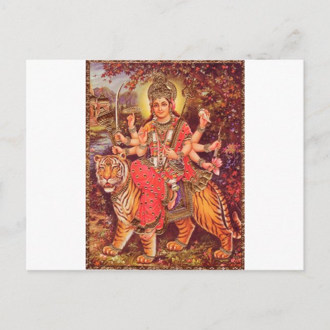 CARTE POSTALE DURGA ET LE TIGER (Devant)