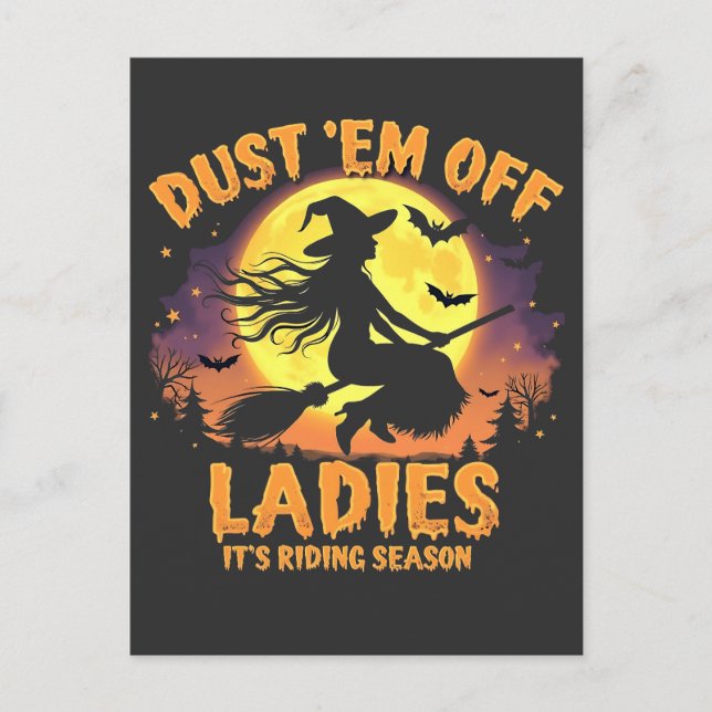 Carte Postale Dust Em Off Ladies C'est la saison d'équitation Ha (Devant)