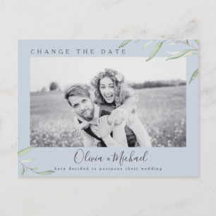 Carte Postale Dusty bleu vert photo changer la date