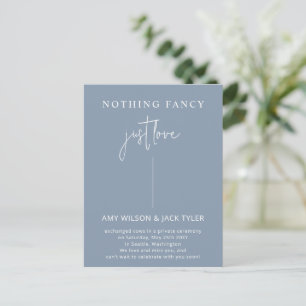 Carte Postale Dusty Blue Rien de fantaisie Juste Amour Mariage