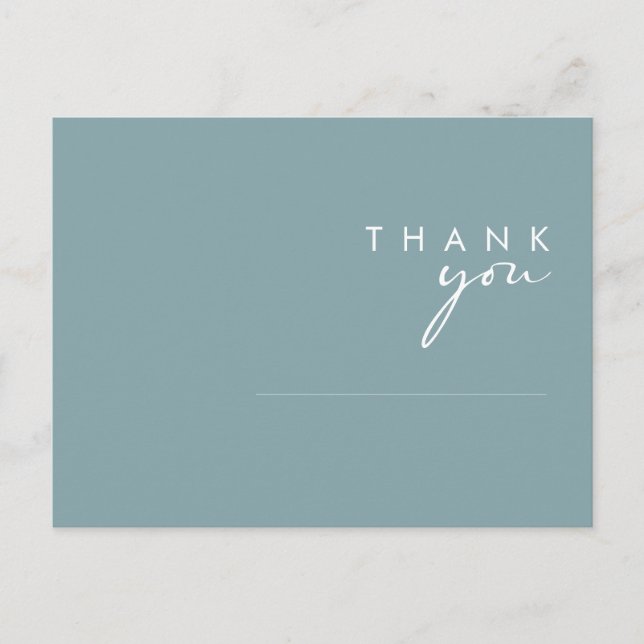 Carte Postale Dusty Boho | Remerciements de mariage en bleu et v (Devant)