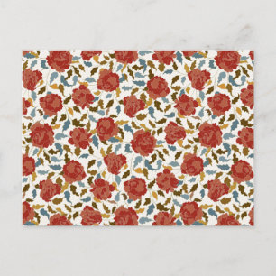 Carte Postale Dusty Elegant Golden Red Rose Mariage