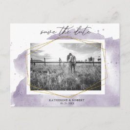 Carte Postale Dusty Gold et Purple | Photo Enregistrer La Date