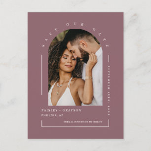 Carte Postale Dusty Purple Boho Arch Photo QR Code Enregistrer n