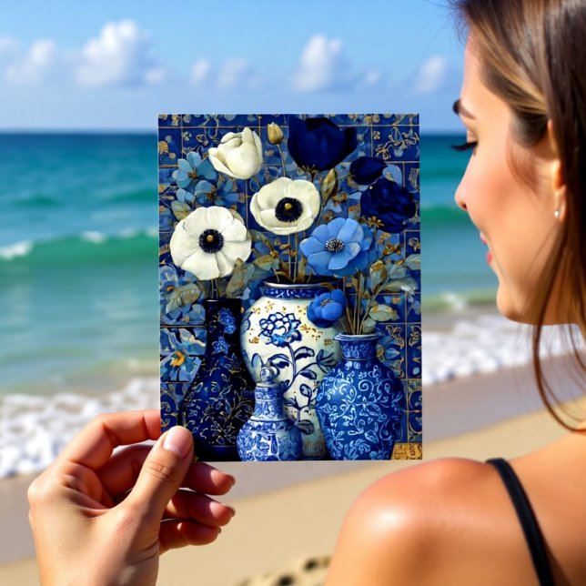 Carte Postale Dutch Blue Floral Still Life (Créateur téléchargé)