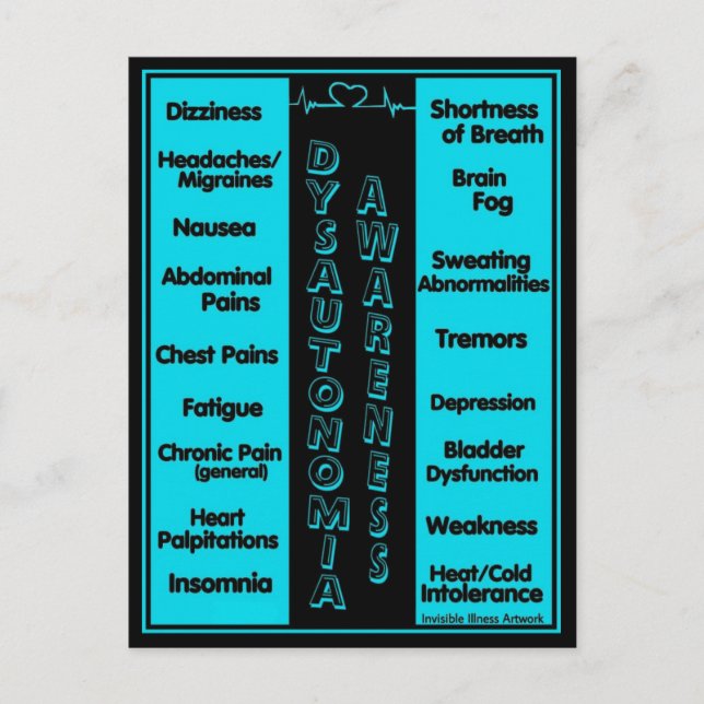 CARTE POSTALE...DYSAUTONOMIE - Symptômes (Devant)