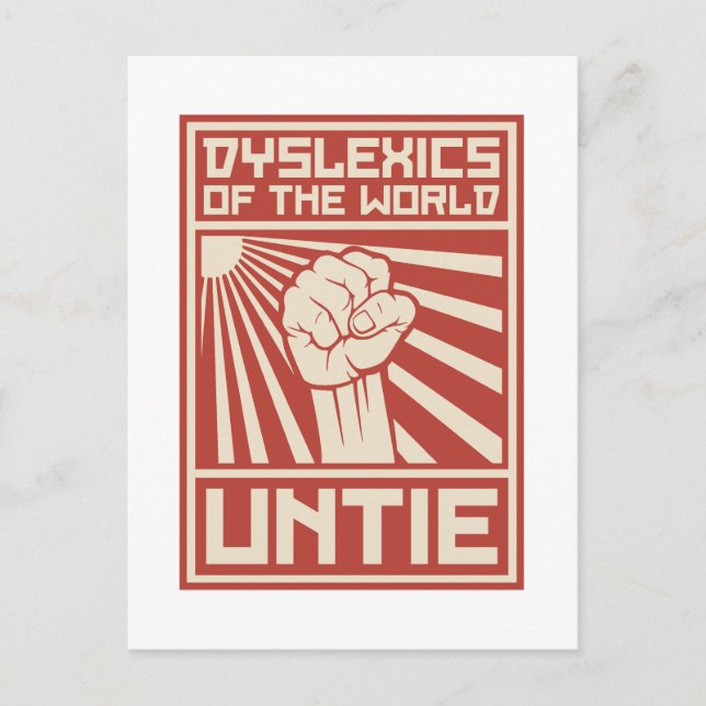 Carte Postale Dyslexiques du monde UNTIE (Devant)