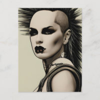 Dystopian Woman Punk Rocker Mohawk and Piercing