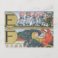 E-F, d'un alphabet basé sur les rimes de la crèche