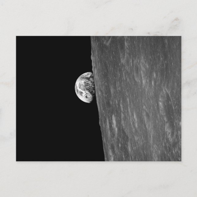 Carte Postale "Earth-Rise", première photo de ceci de l'espace (Devant)