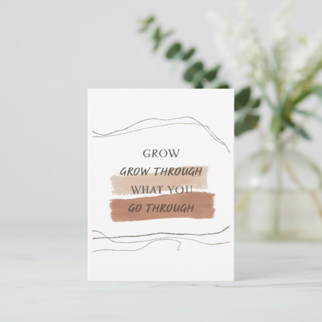 Carte Postale Earthy Minimalist Inspirational Quote Design – Cal (Debout devant)