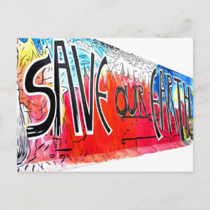 Carte Postale East Side Gallery, Berlin Wall, Save Our Earth (2)