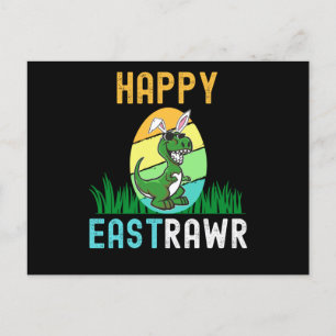 Carte Postale Easter Bunny Dinosaur Oeuf Drôle 2022 T-Rex Cadeau