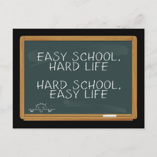 Carte Postale Easy School, Hard Life - Hard School, Easy Life