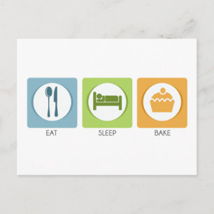 Carte Postale Eat Sleep Bake !