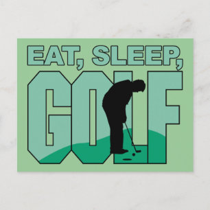 Carte Postale Eat Sleep Golf