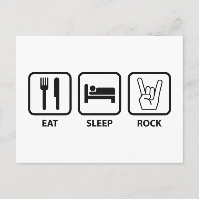 Carte Postale Eat Sleep Rock (Devant)