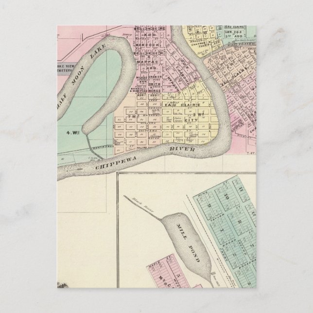 Carte Postale Eau Claire et Medford (Devant)