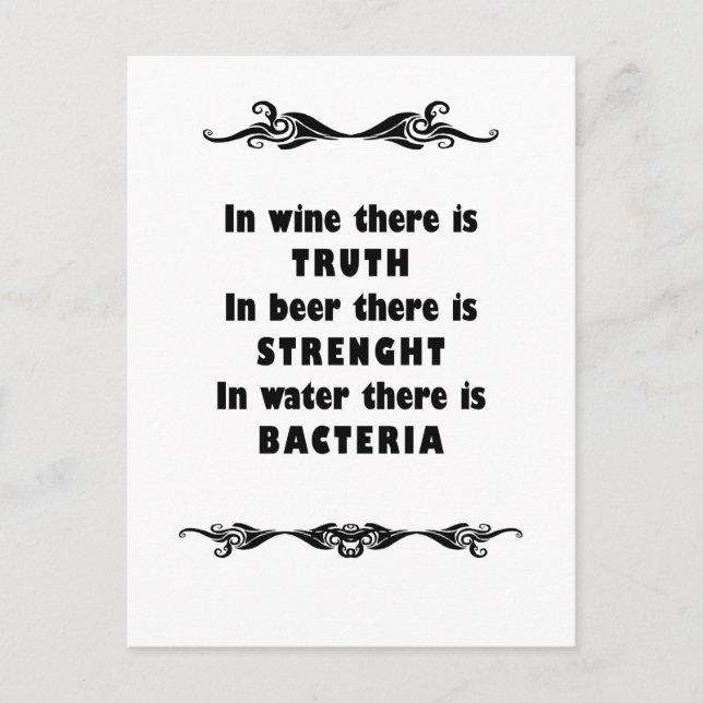 Carte Postale Eau de bière à vin (Devant)