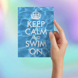 Carte Postale Eau de piscine bleue Gardez votre calme et continu