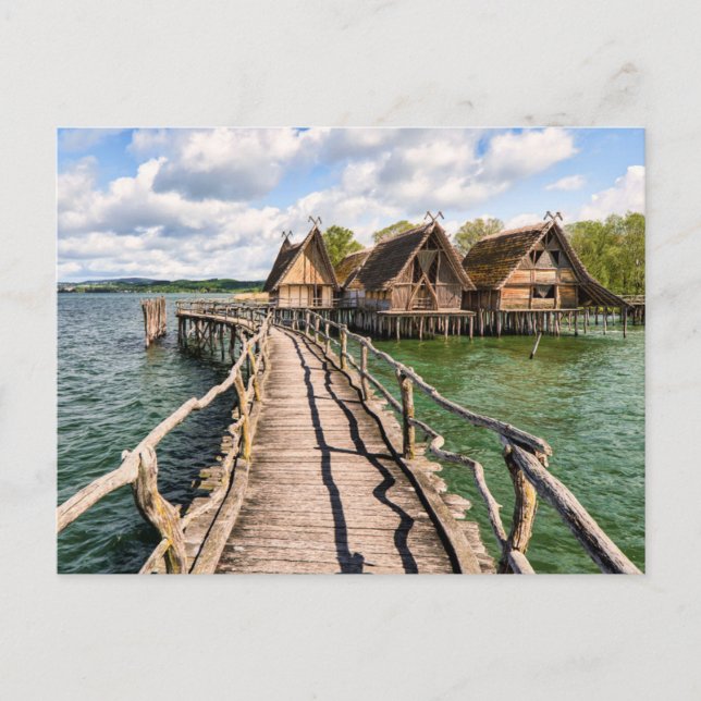 Carte Postale Eau | Maisons sur pilotis au-dessus de l'eau (Devant)