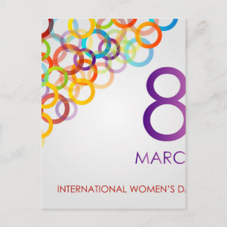 Carte Postale Ecard colorée pour la journée des femmes