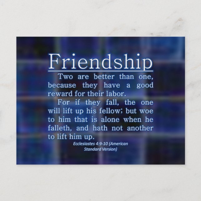 Carte Postale Ecclésiaste 4:9-10 (Devant)