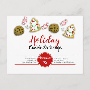 Carte Postale Échange de biscuits de Noël