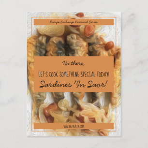Carte Postale Échange de recettes d'automne au safran et écritur