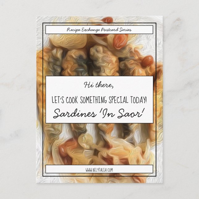Carte Postale Échange de recettes personnalisées de script noir  (Devant)