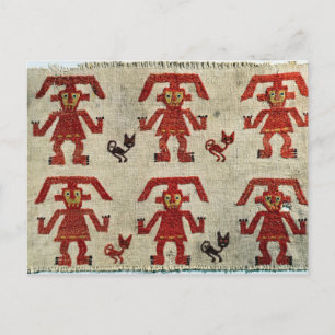 Carte Postale Échantillon de tissu de Lambayeque avec un chiffre