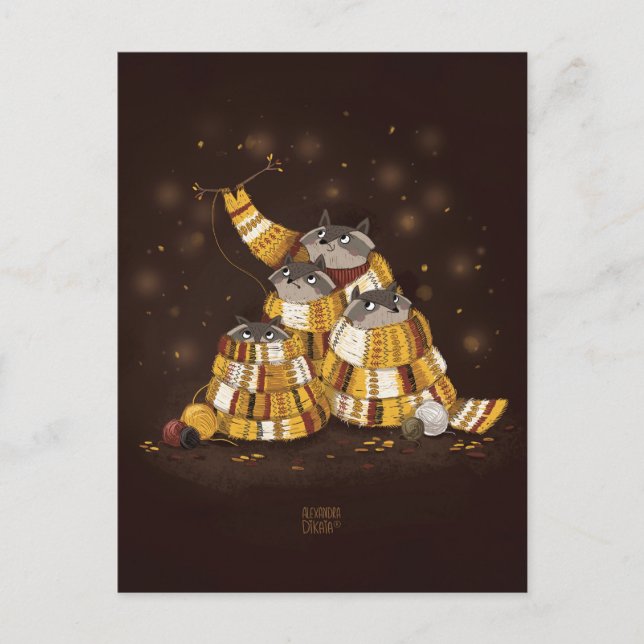 Carte Postale Écharpe magique par Alexandra Dikaia (Devant)