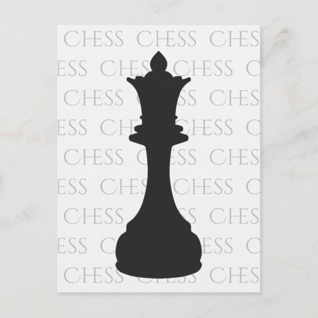Carte Postale Échecs Queen classique pièce moderne (Devant)