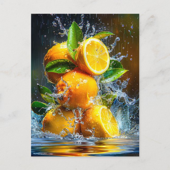 Carte Postale Éclaboussure de citron (Devant)