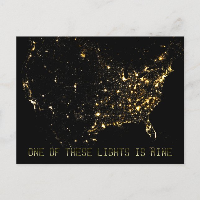 Carte Postale Éclairage de la ville des États-Unis la nuit (Devant)